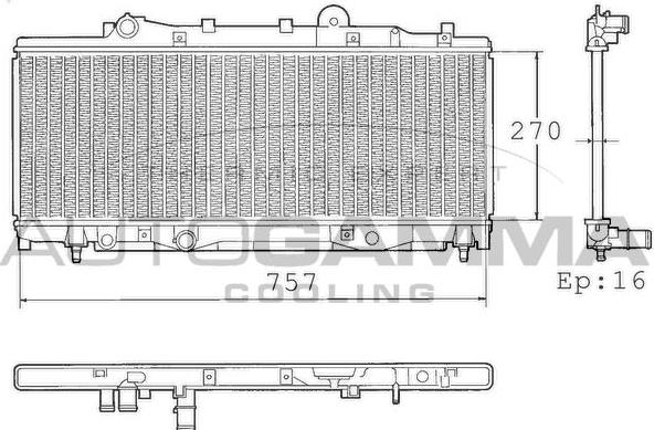 Autogamma 101423 - Radiator, engine cooling autospares.lv