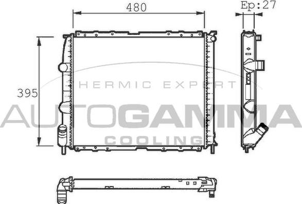 Autogamma 101422 - Radiator, engine cooling autospares.lv