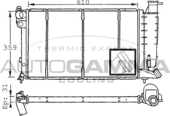 Autogamma 101473 - Radiator, engine cooling autospares.lv