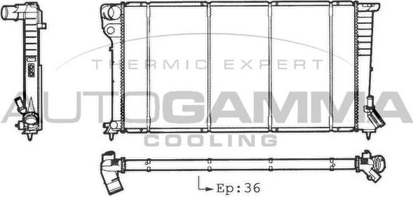 Autogamma 101515 - Radiator, engine cooling autospares.lv