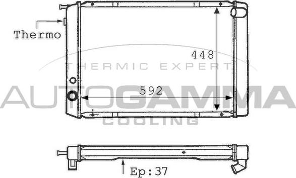 Autogamma 101096 - Radiator, engine cooling autospares.lv