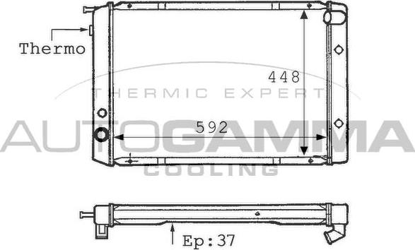 Autogamma 101097 - Radiator, engine cooling autospares.lv