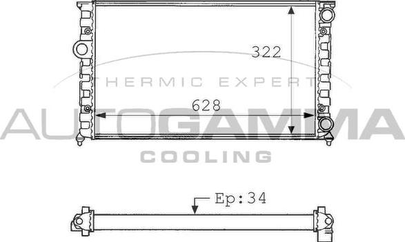 Autogamma 101059 - Radiator, engine cooling autospares.lv