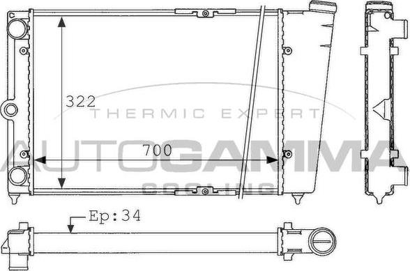 Autogamma 101065 - Radiator, engine cooling autospares.lv