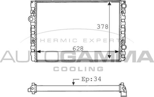 Autogamma 101062 - Radiator, engine cooling autospares.lv