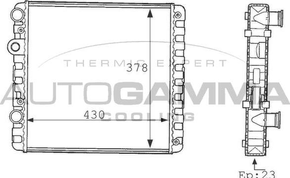 Autogamma 101080 - Radiator, engine cooling autospares.lv