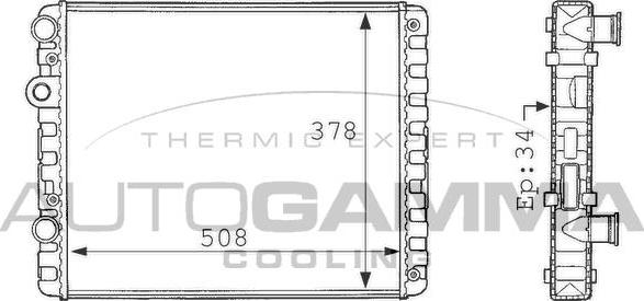 Autogamma 101082 - Radiator, engine cooling autospares.lv