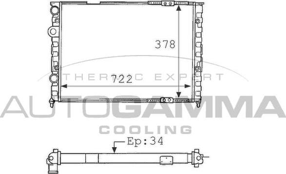 Autogamma 101074 - Radiator, engine cooling autospares.lv