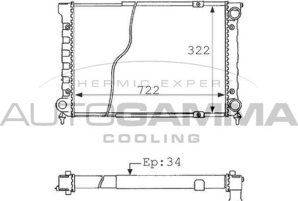 Autogamma 101073 - Radiator, engine cooling autospares.lv