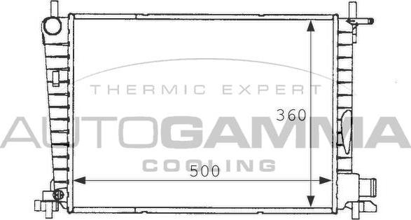 Autogamma 101198 - Radiator, engine cooling autospares.lv