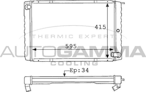 Autogamma 101108 - Radiator, engine cooling autospares.lv