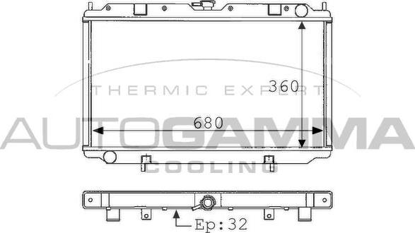 Autogamma 101135 - Radiator, engine cooling autospares.lv