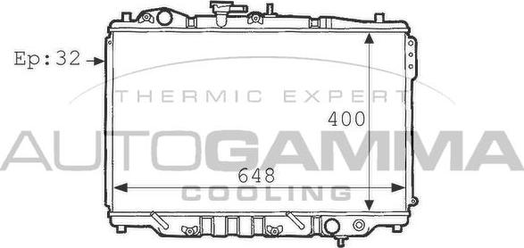 Autogamma 101131 - Radiator, engine cooling autospares.lv