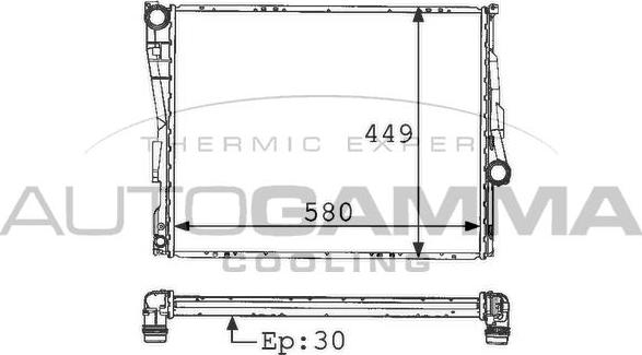 Autogamma 101125 - Radiator, engine cooling autospares.lv