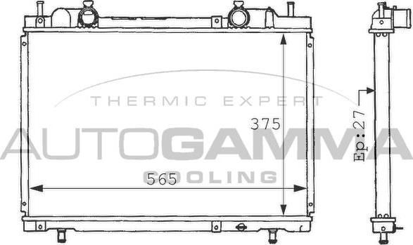 Autogamma 101174 - Radiator, engine cooling autospares.lv