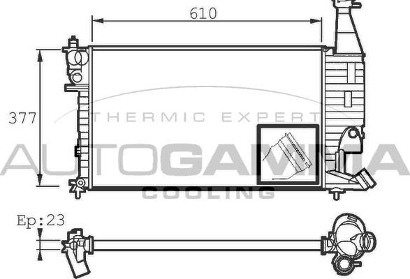 Autogamma 101175 - Radiator, engine cooling autospares.lv