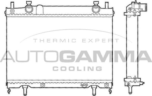 Autogamma 101176 - Radiator, engine cooling autospares.lv