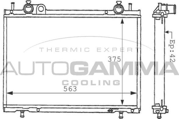 Autogamma 101178 - Radiator, engine cooling autospares.lv