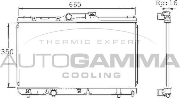 Autogamma 101354 - Radiator, engine cooling autospares.lv