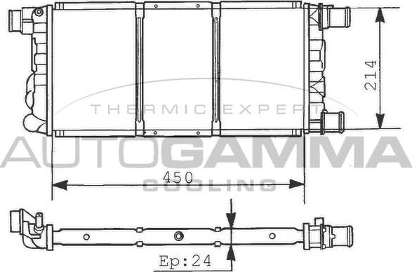 Autogamma 101297 - Radiator, engine cooling autospares.lv