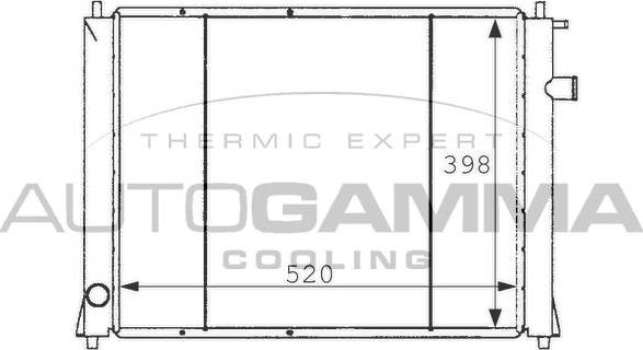 Autogamma 101254 - Radiator, engine cooling autospares.lv