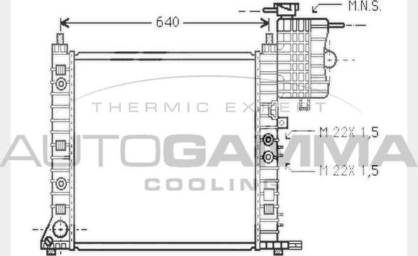 Autogamma 101218 - Radiator, engine cooling autospares.lv