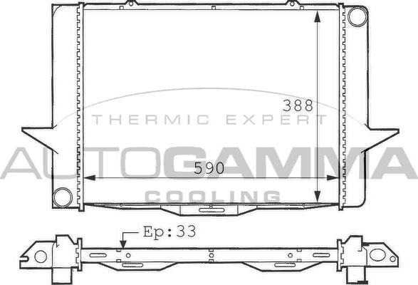 Autogamma 101281 - Radiator, engine cooling autospares.lv