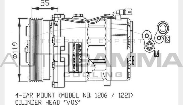 Autogamma 108023 - Compressor, air conditioning autospares.lv