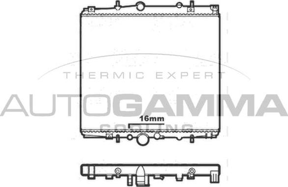 Autogamma 103573 - Radiator, engine cooling autospares.lv