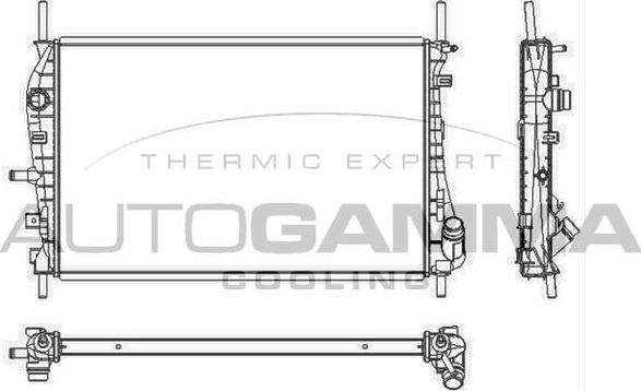 Autogamma 103653 - Radiator, engine cooling autospares.lv