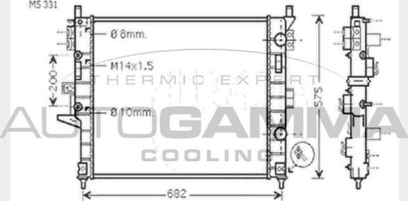 Autogamma 102923 - Radiator, engine cooling autospares.lv