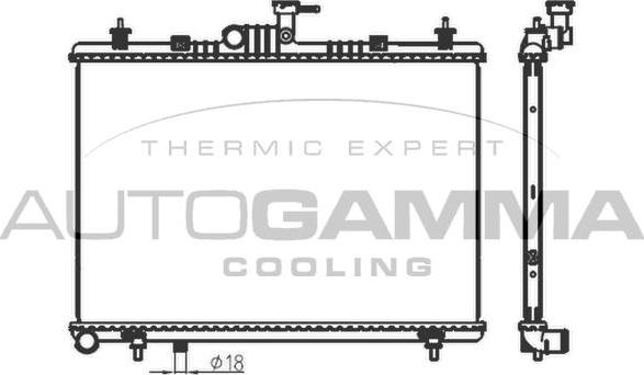 Autogamma 107681 - Radiator, engine cooling autospares.lv