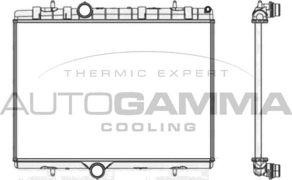 Autogamma 107624 - Radiator, engine cooling autospares.lv