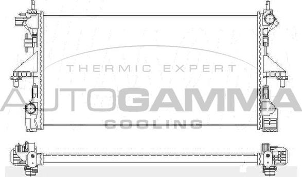 Autogamma 110008 - Radiator, engine cooling autospares.lv