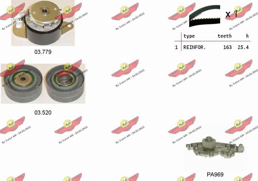 Autokit 04.5094PA - Water Pump & Timing Belt Set autospares.lv