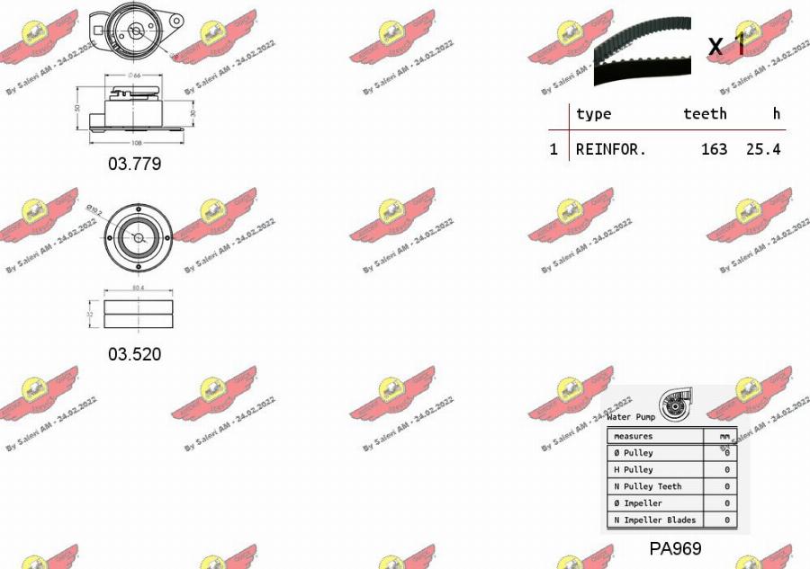 Autokit 04.5094PA - Water Pump & Timing Belt Set autospares.lv