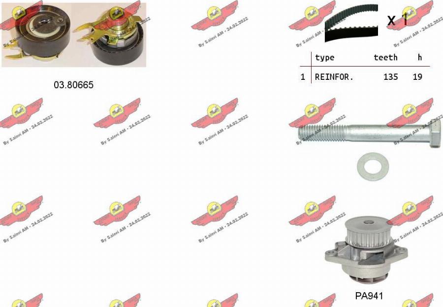 Autokit 04.5091PA - Water Pump & Timing Belt Set autospares.lv