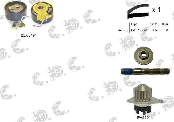 Autokit 04.5048PA - Water Pump & Timing Belt Set autospares.lv