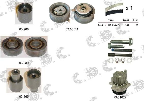 Autokit 04.5054PA - Water Pump & Timing Belt Set autospares.lv