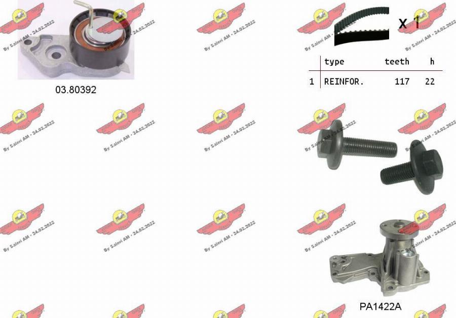 Autokit 04.5058PA2 - Water Pump & Timing Belt Set autospares.lv