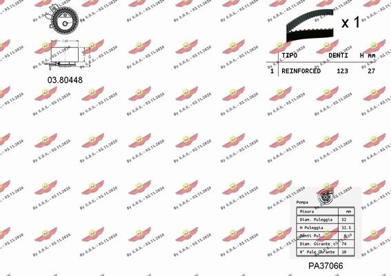 Autokit 04.5052PA2 - Water Pump & Timing Belt Set autospares.lv