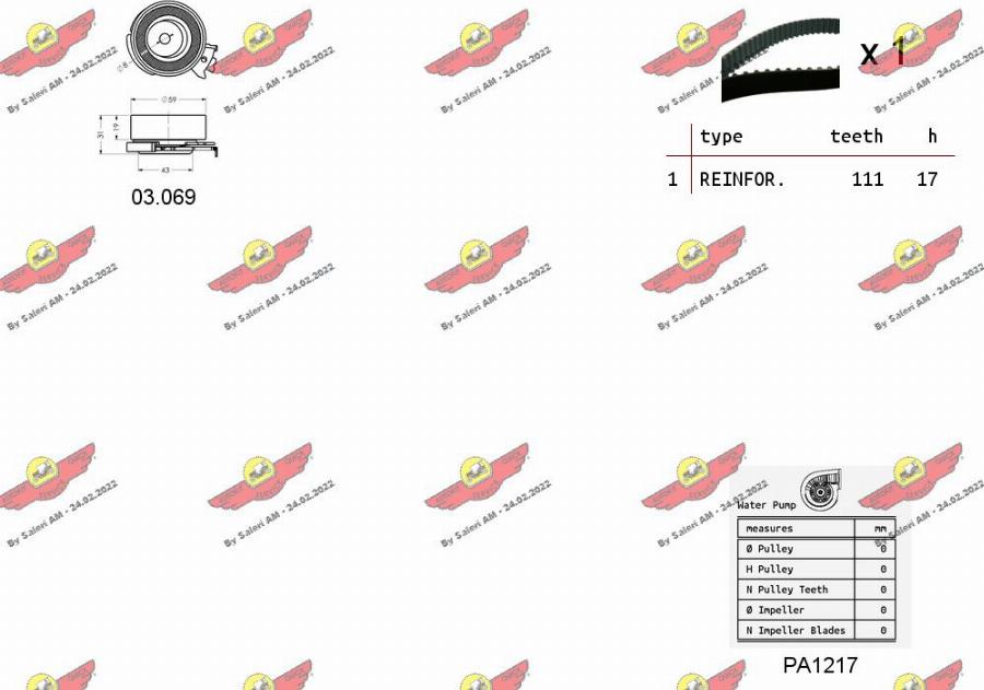 Autokit 04.5004PA2 - Water Pump & Timing Belt Set autospares.lv