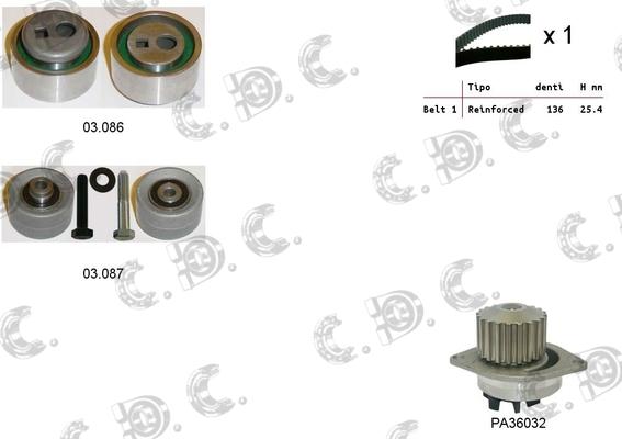 Autokit 04.5087PA - Water Pump & Timing Belt Set autospares.lv