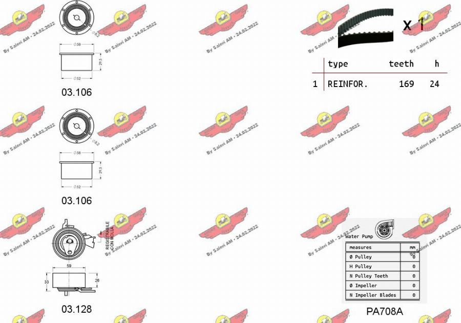 Autokit 04.5020PA - Water Pump & Timing Belt Set autospares.lv