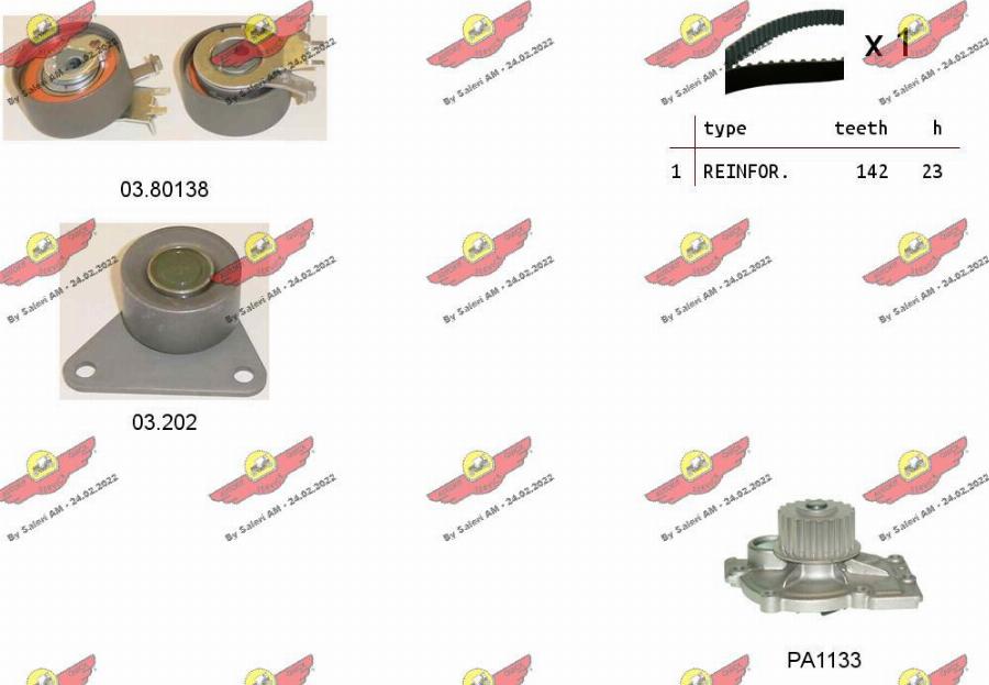 Autokit 04.5102PA - Water Pump & Timing Belt Set autospares.lv