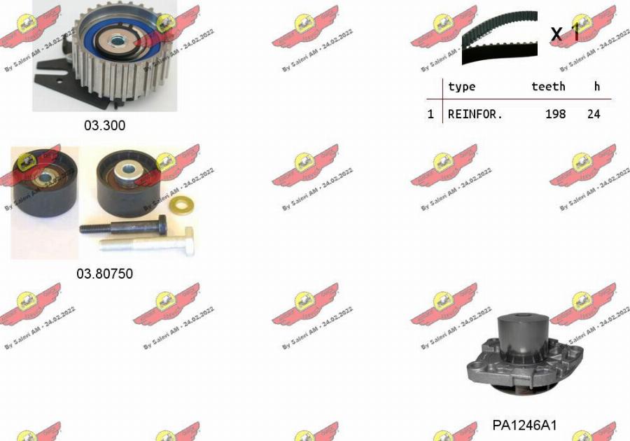 Autokit 04.5116PA - Water Pump & Timing Belt Set autospares.lv