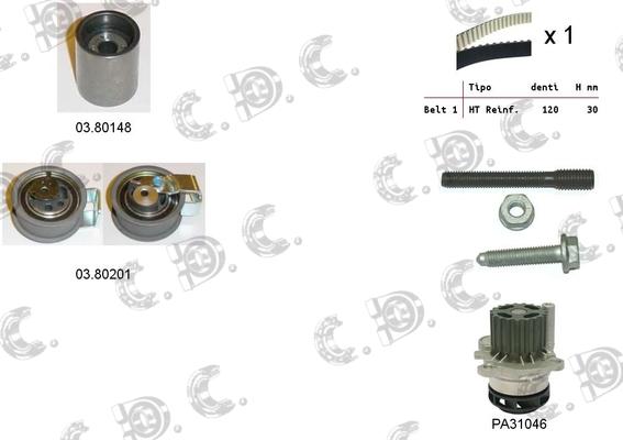 Autokit 04.5129PA - Water Pump & Timing Belt Set autospares.lv