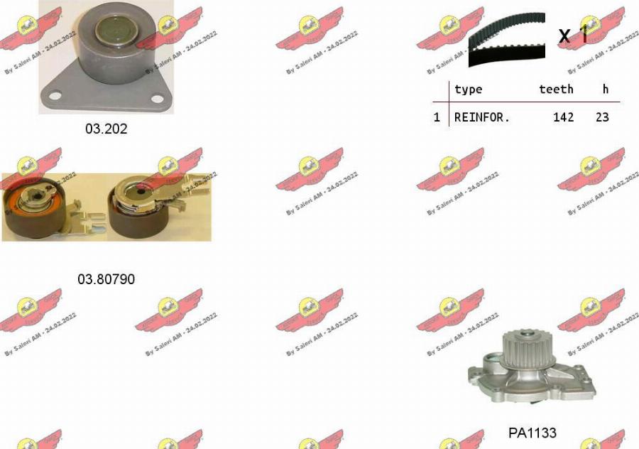 Autokit 04.5343PA - Water Pump & Timing Belt Set autospares.lv