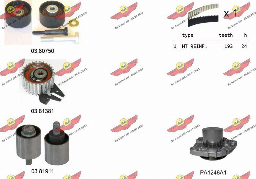 Autokit 04.5368PA - Water Pump & Timing Belt Set autospares.lv