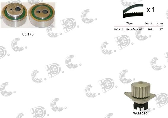 Autokit 04.5308PA - Water Pump & Timing Belt Set autospares.lv